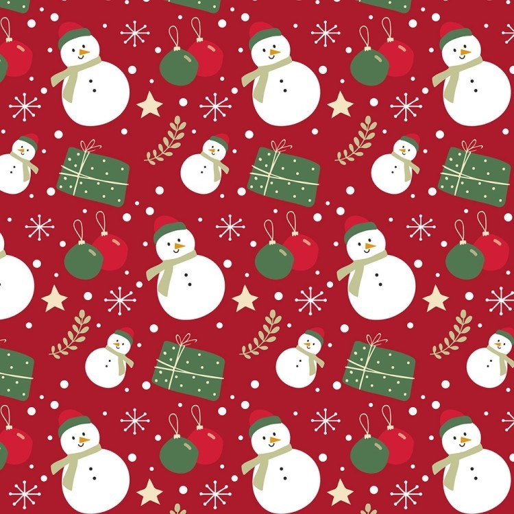 Бумага упаковочная "С Новым Годом" Снеговики / листы   